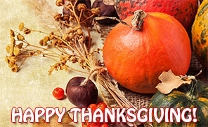 Happy Thanksgiving with autumn harvest